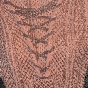 Midi pink and rose gold metallic dress